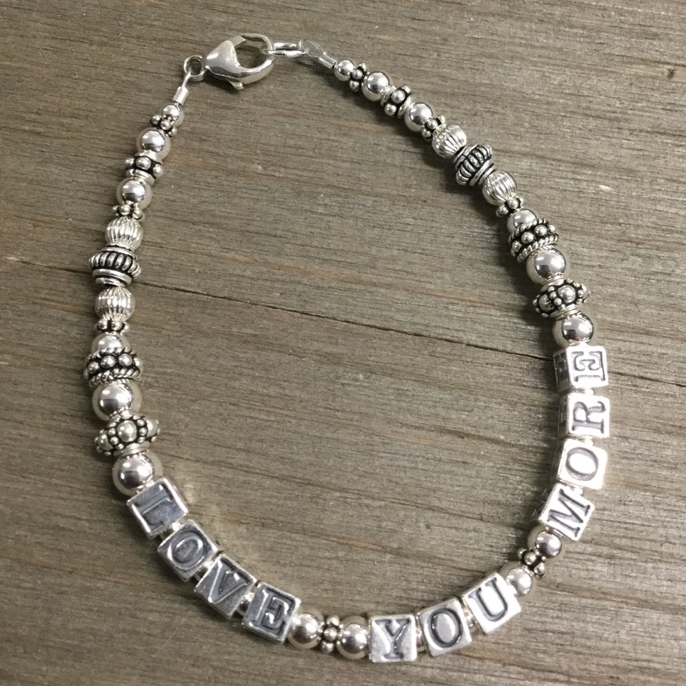Sterling Silver "Love You More" Bracelet.